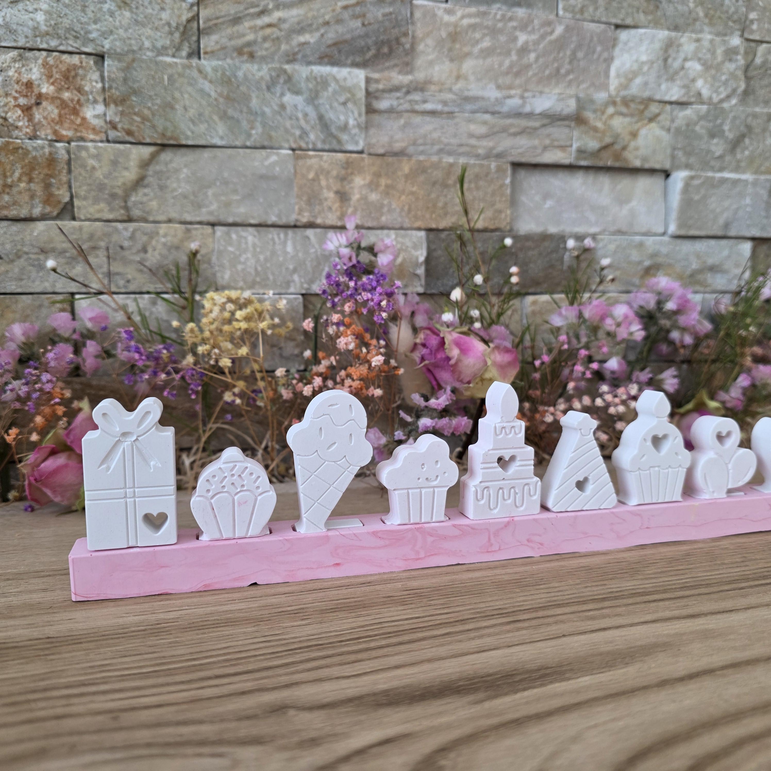 Silikon – Gießform – Steckform Klötzchenleiste – Platz für 10 Stecker