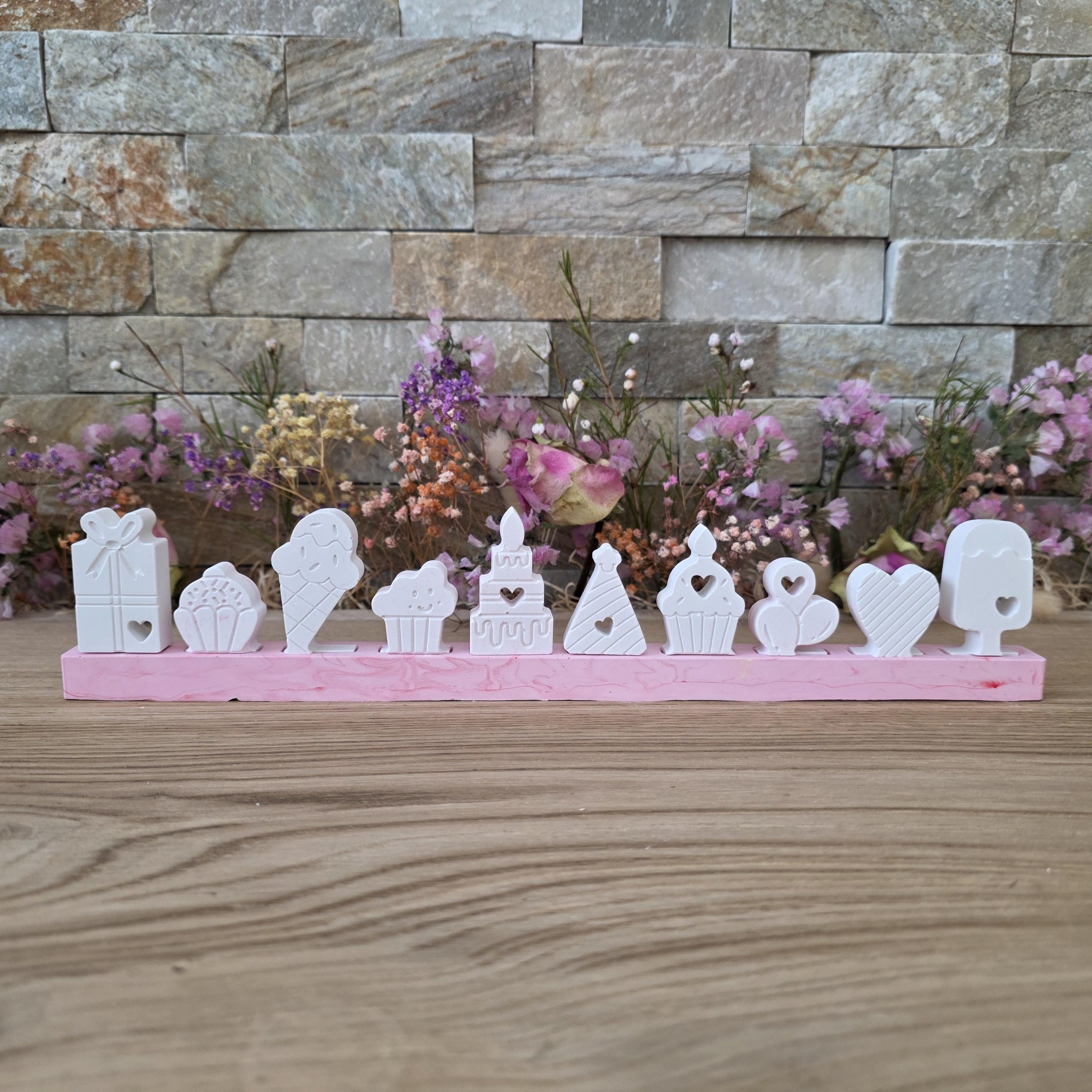 Silikon – Gießform – Steckform Klötzchenleiste – Platz für 10 Stecker