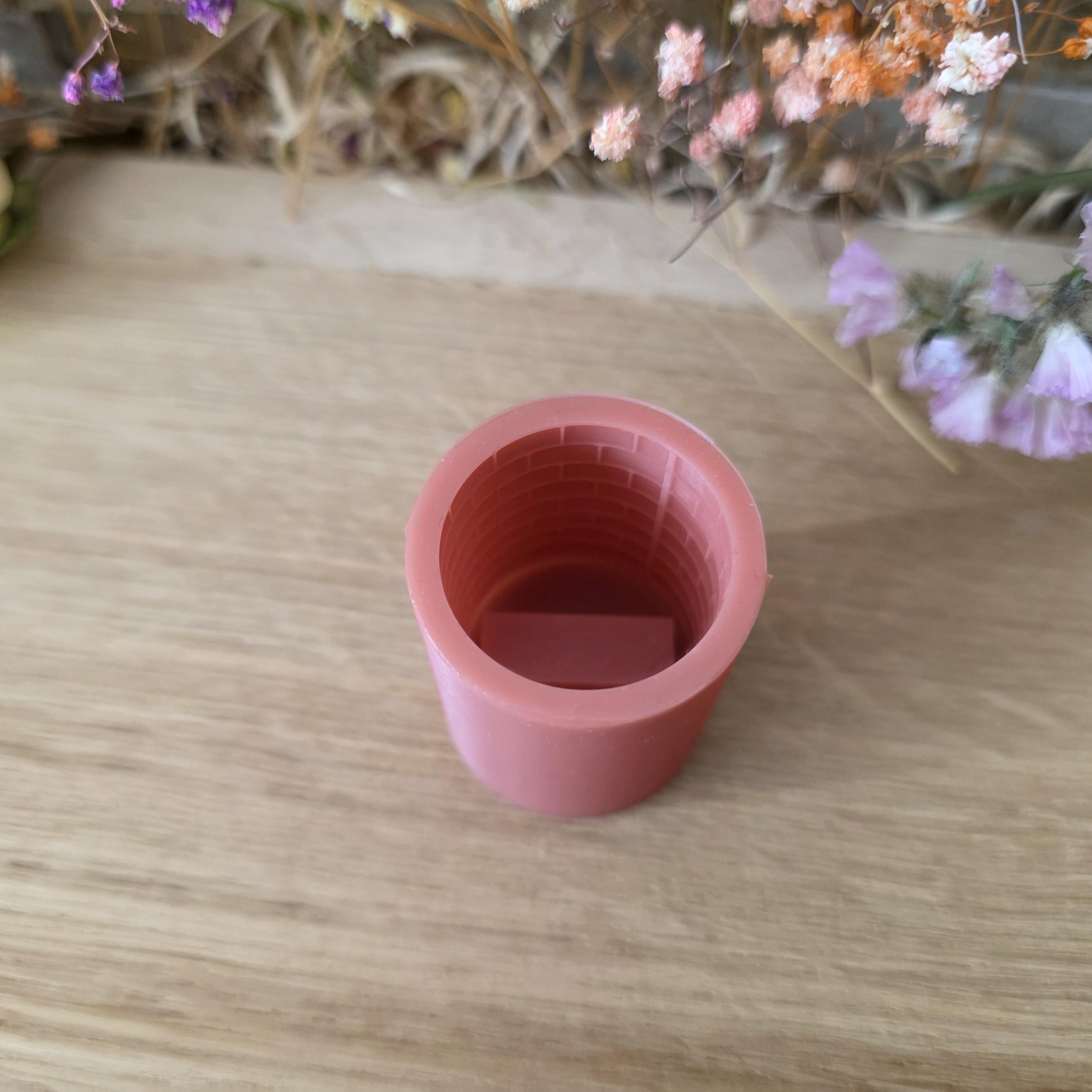 Silikon – Gießform – Steckform Blumentopf Ziegel – mit Strukturmuster -