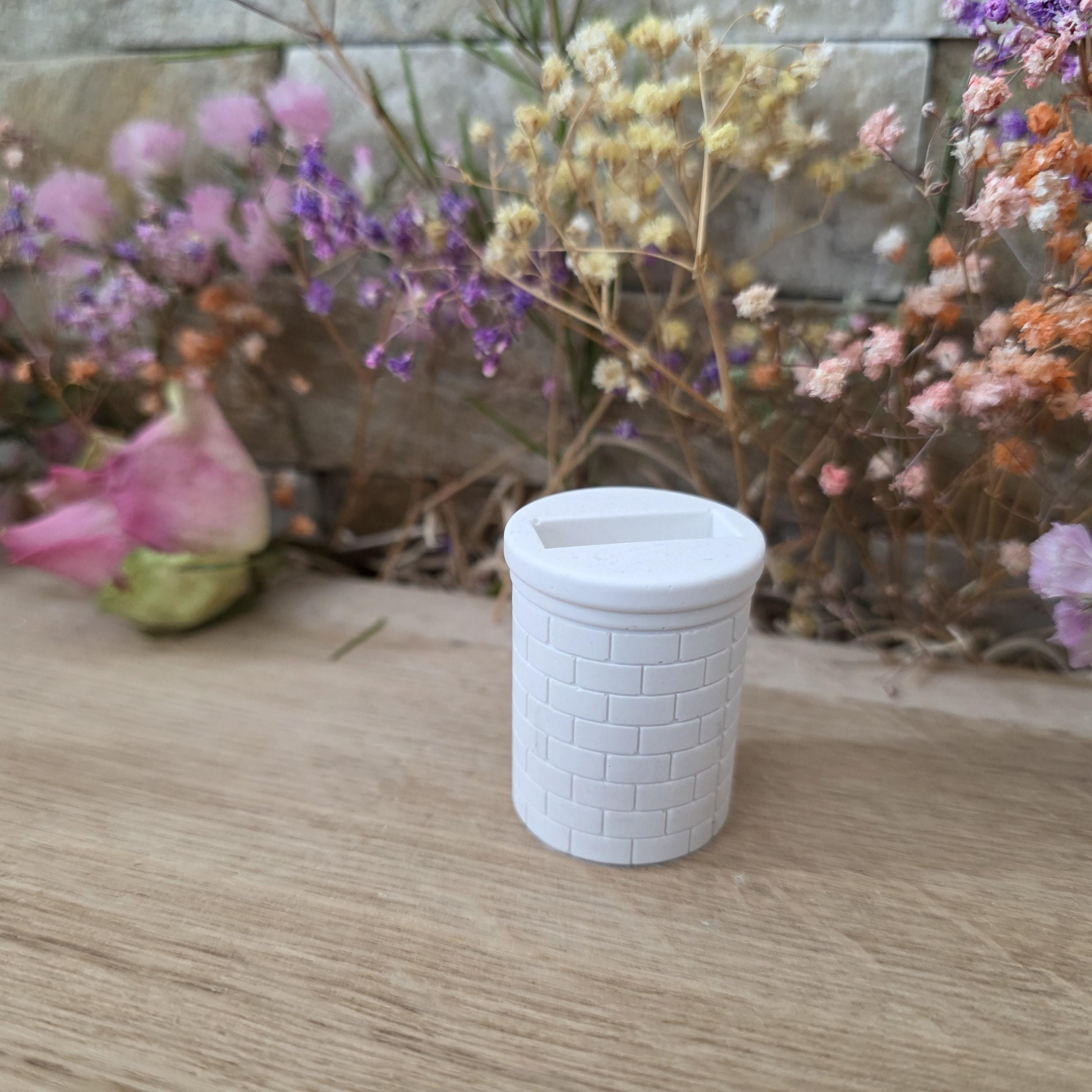 Silikon – Gießform – Steckform Blumentopf Ziegel – mit Strukturmuster -