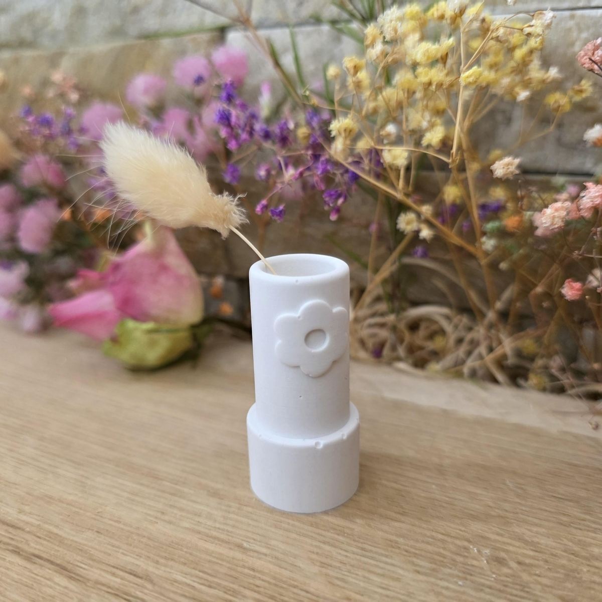 Silikon-Gießform Stecker Blume für 13 mm Kerze oder Trockenblumen – Ansicht 5
