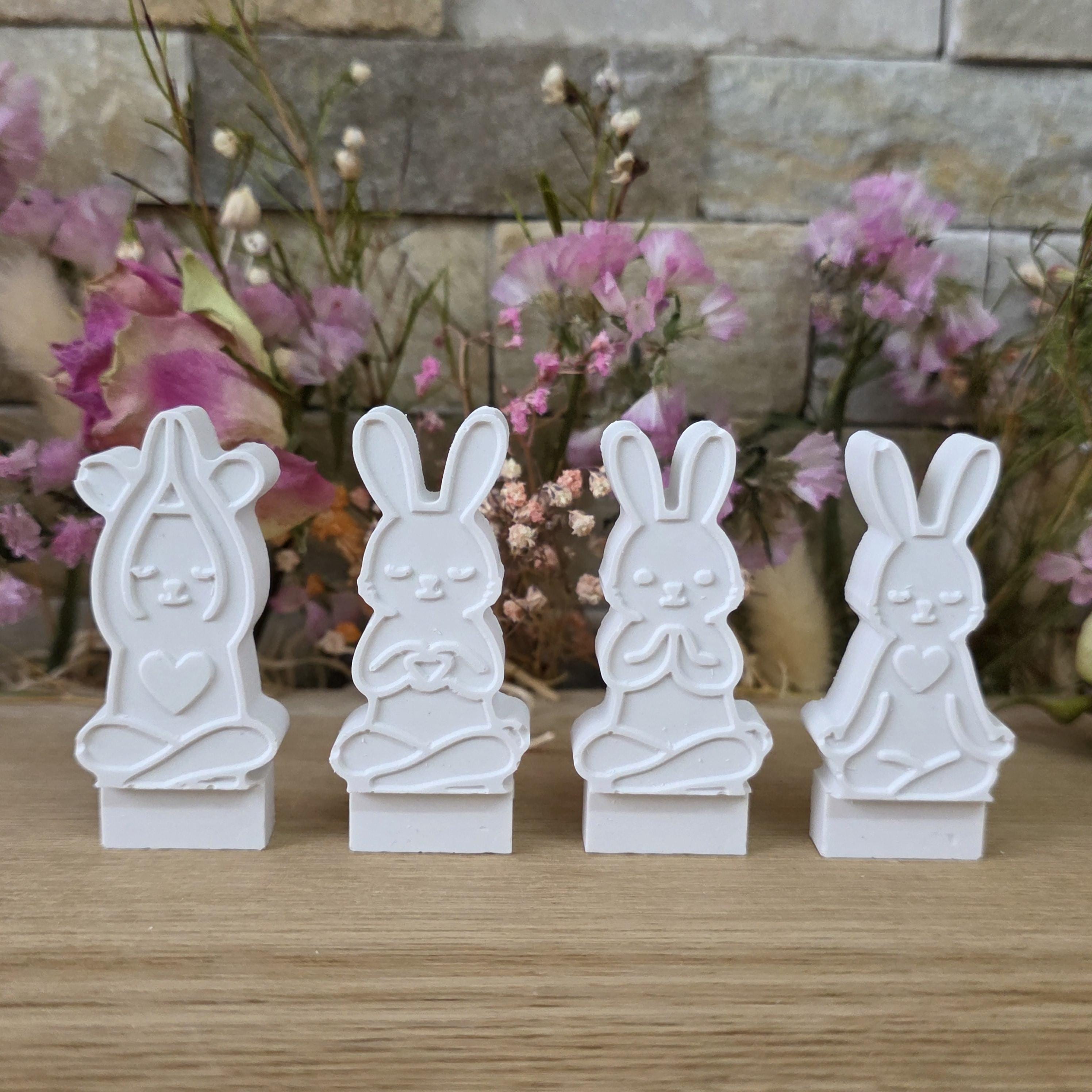 Silikon – Gießform – Yoga-Hasen – 4er-Set für den Steckkranz