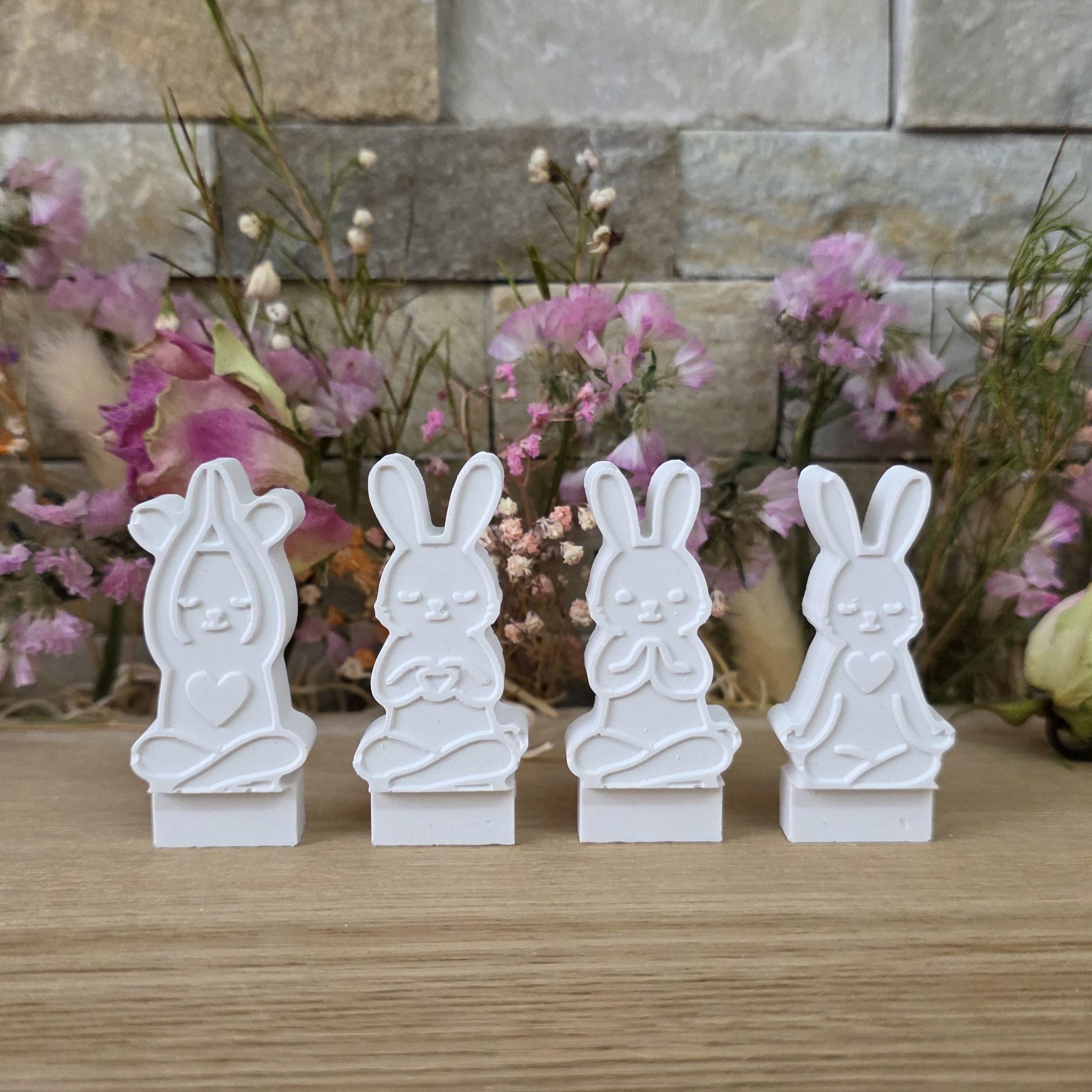 Silikon – Gießform – Yoga-Hasen – 4er-Set für den Steckkranz