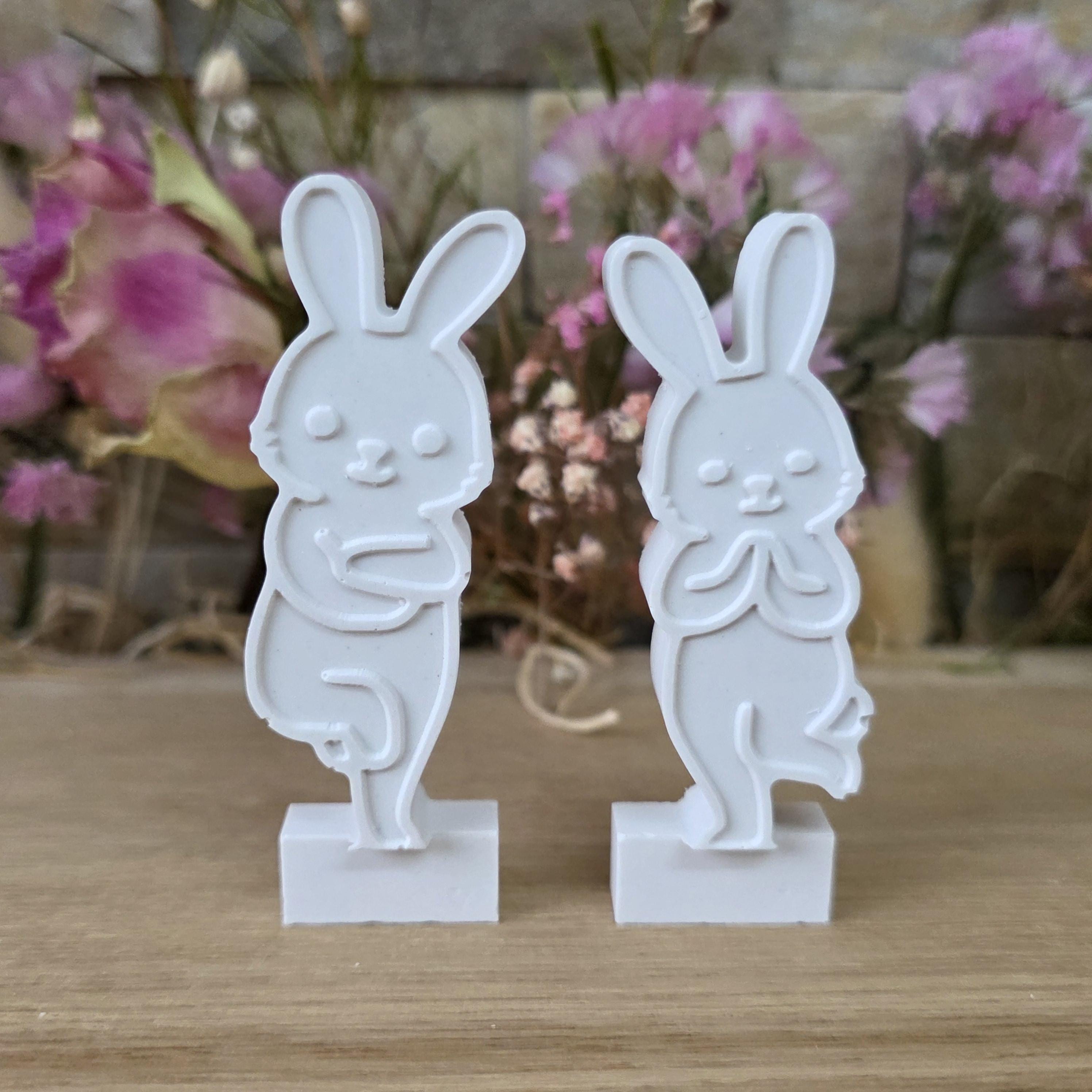 Silikon – Gießform – Steckform Tanzende Hasen – 4er-Set