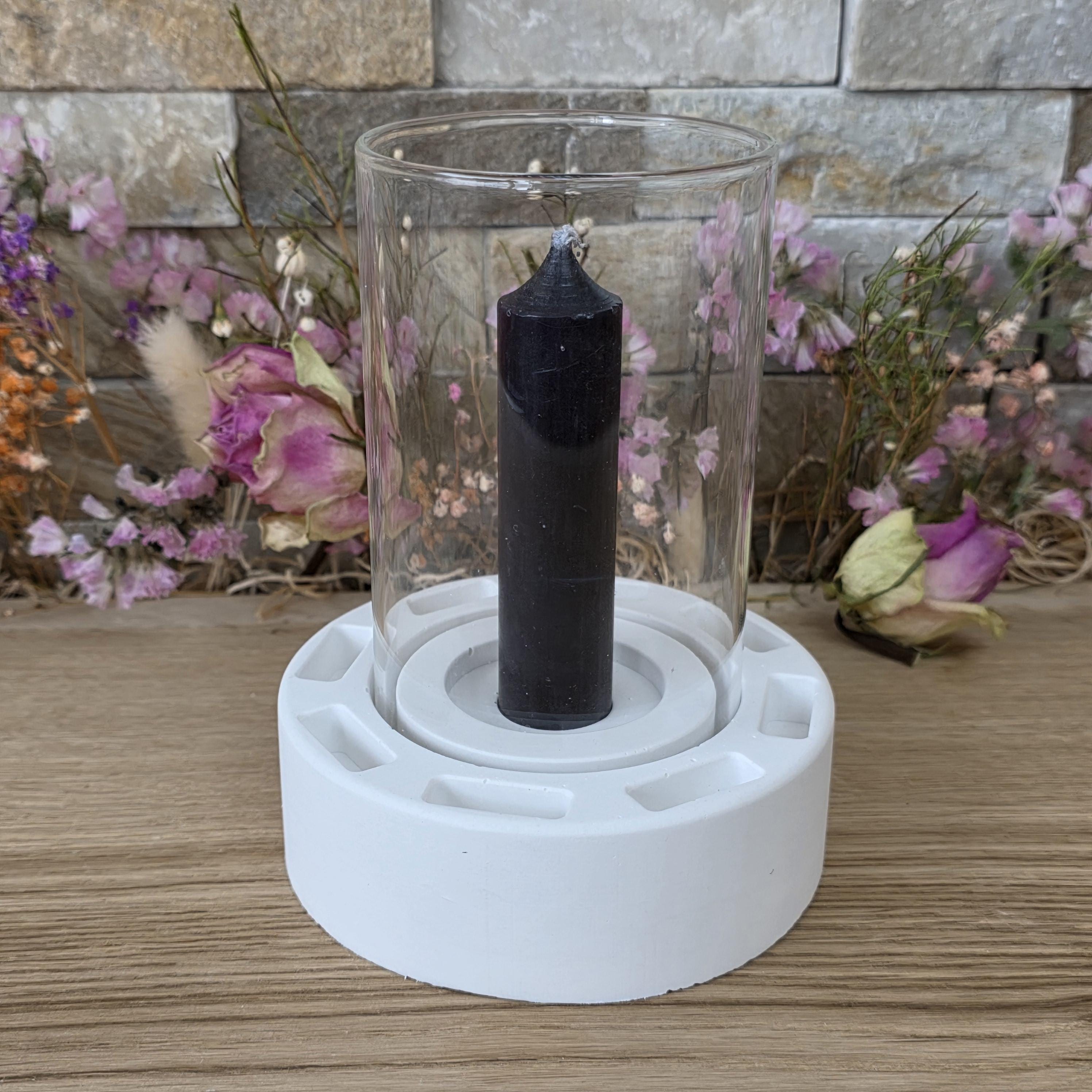 Silikon – Gießform – Windlichtgrundform mit  8 Steckplätzen -