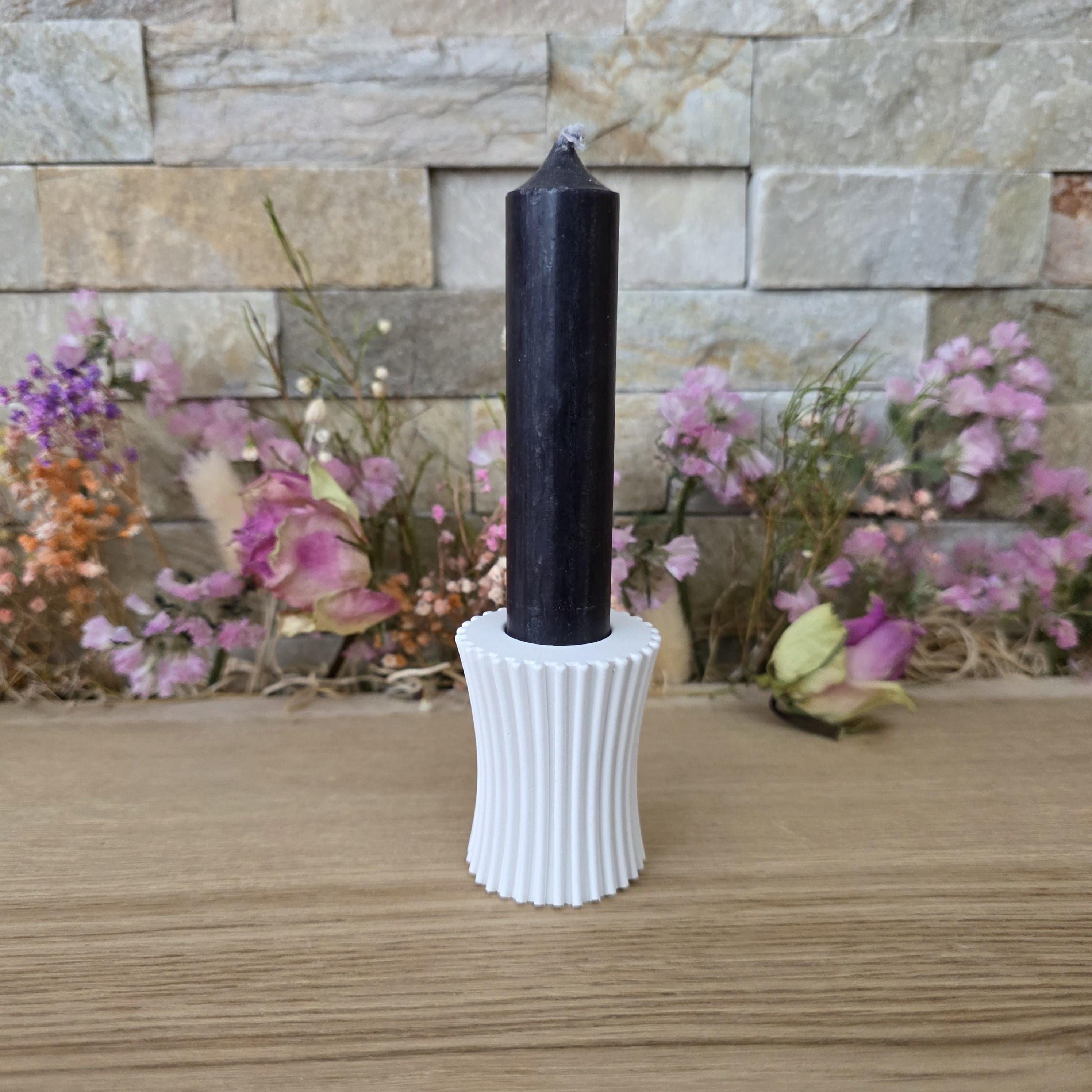 Silikon – Gießform – Etagere-Erhöhung 2in1 – Rillenstruktur – für 22 mm Stabkerzen -