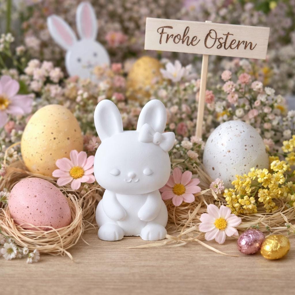 Silikon – Gießform – Minihase mit Schleife