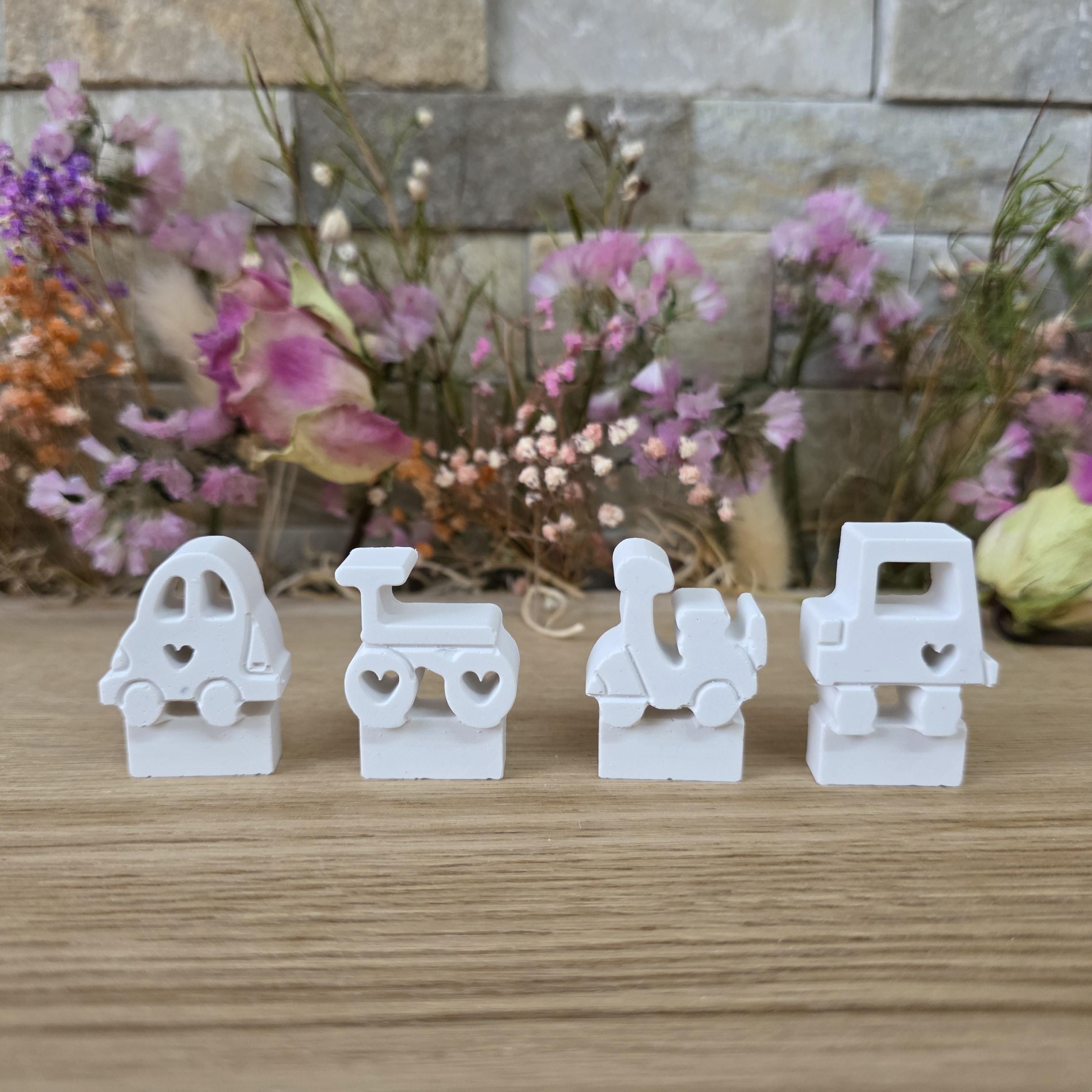 Silikon – Gießform – Steckform Fahrzeuge – 2 Autos & 2 Roller