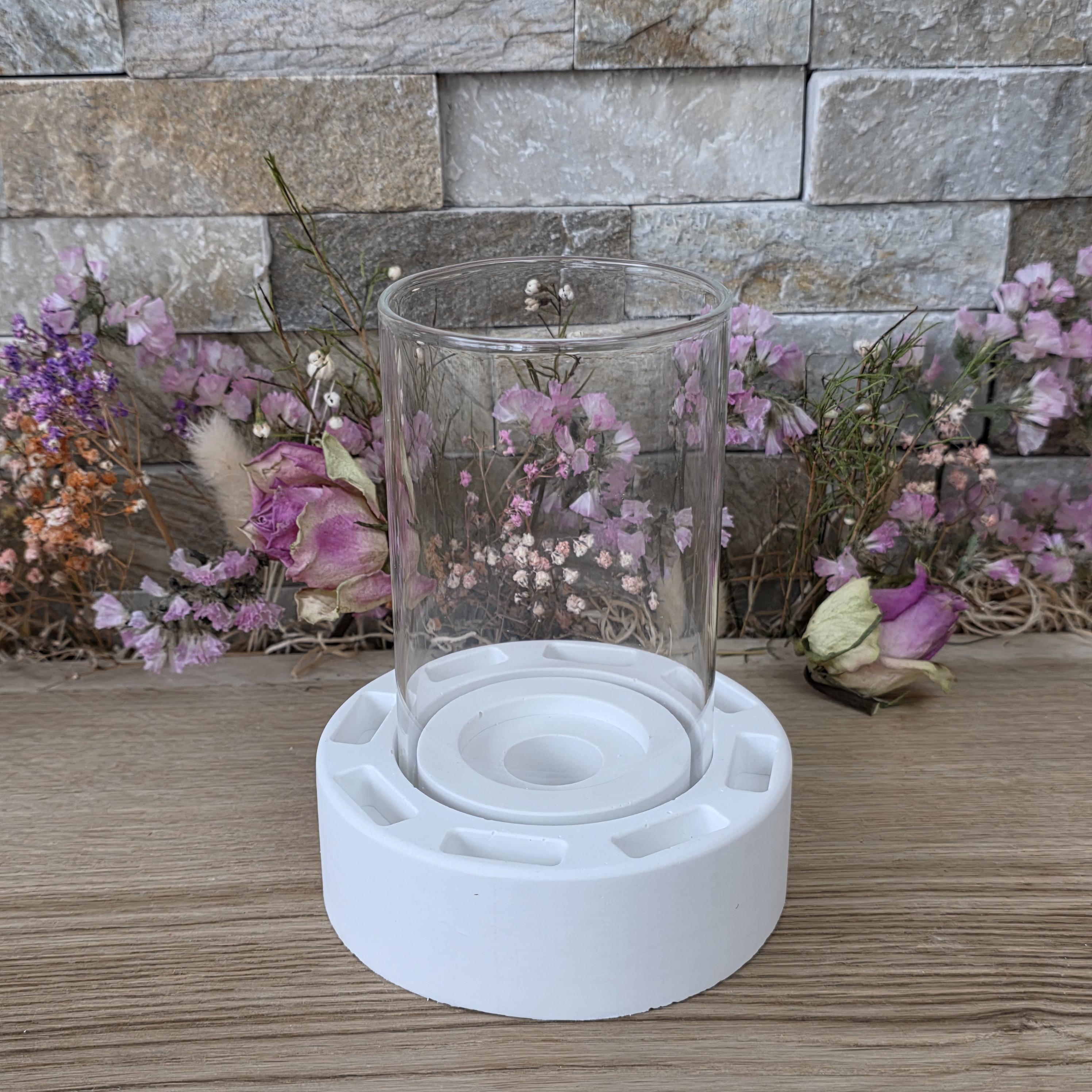 Silikon – Gießform – Windlichtgrundform mit  8 Steckplätzen -