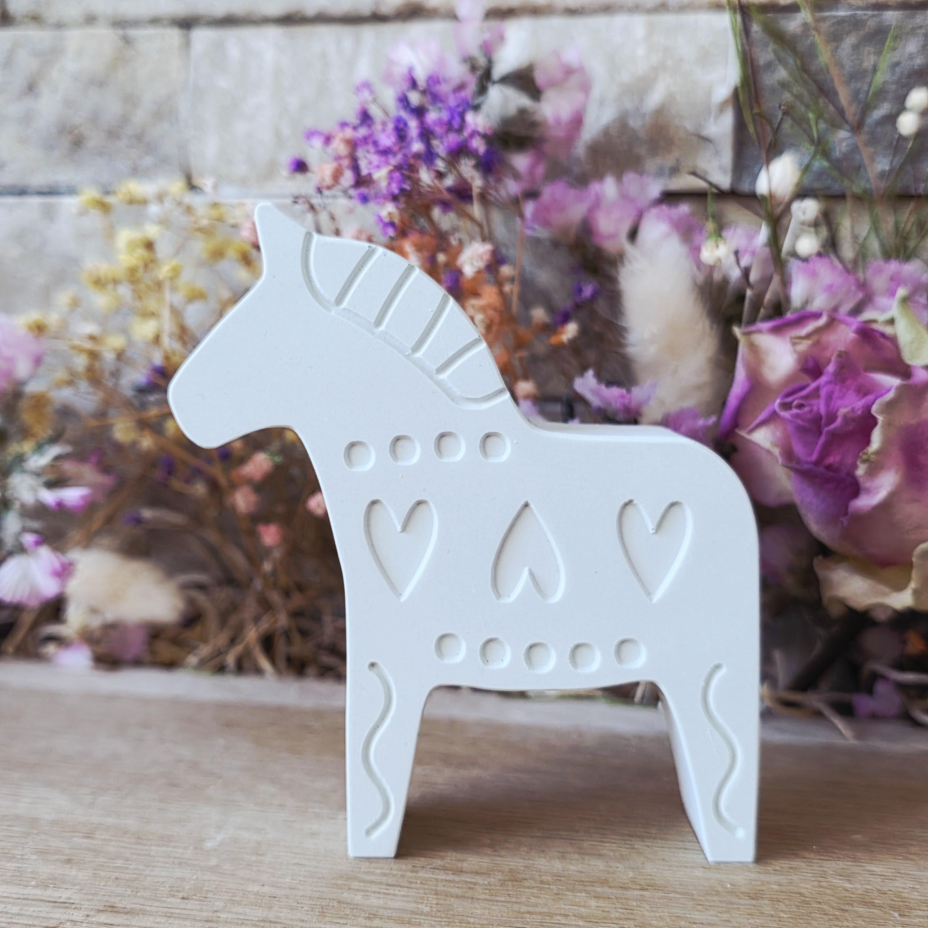 Silikon – Gießform – Dalapferd Herzpunkte -