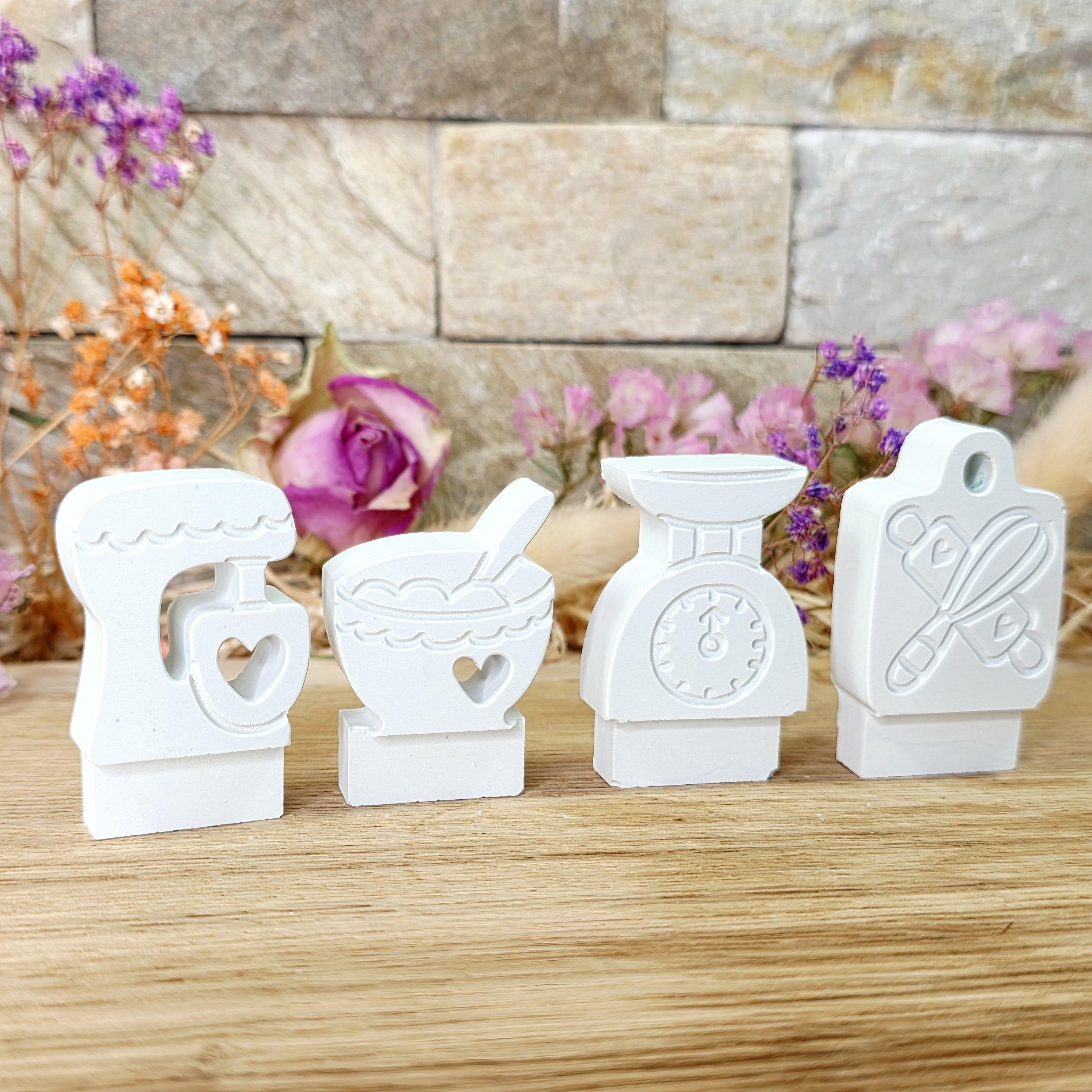 Silikon – Gießform – Steckform Backstube – 4er Set mit Küchenmotiven
