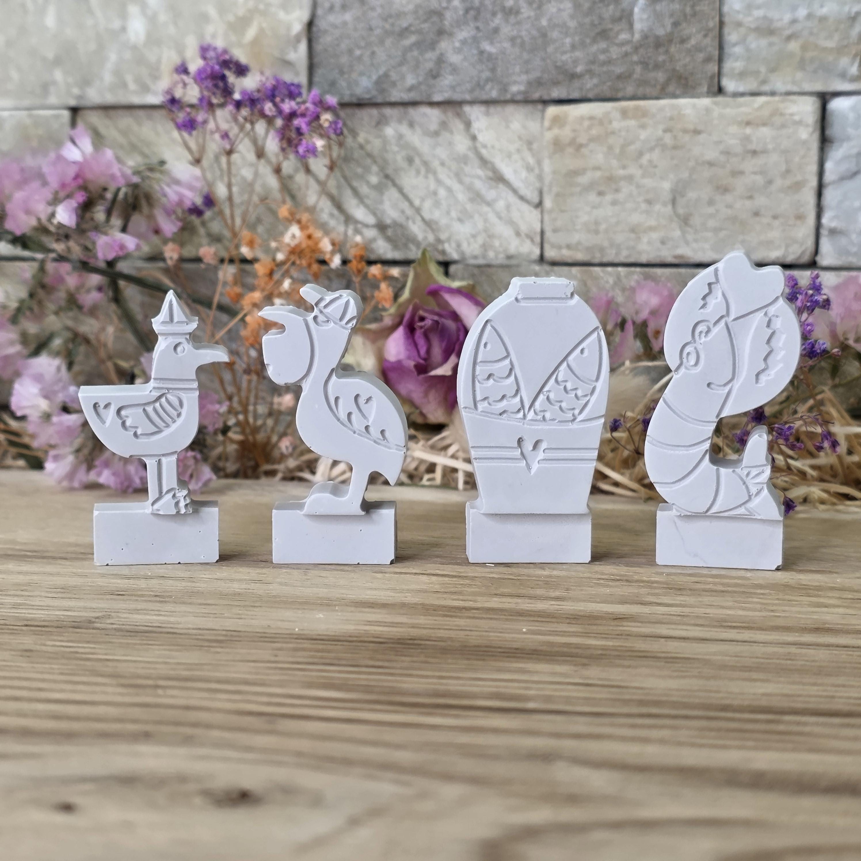 Silikon – Gießform – Steckform Meerestiere – Garnele, Möwen & Fischeimer