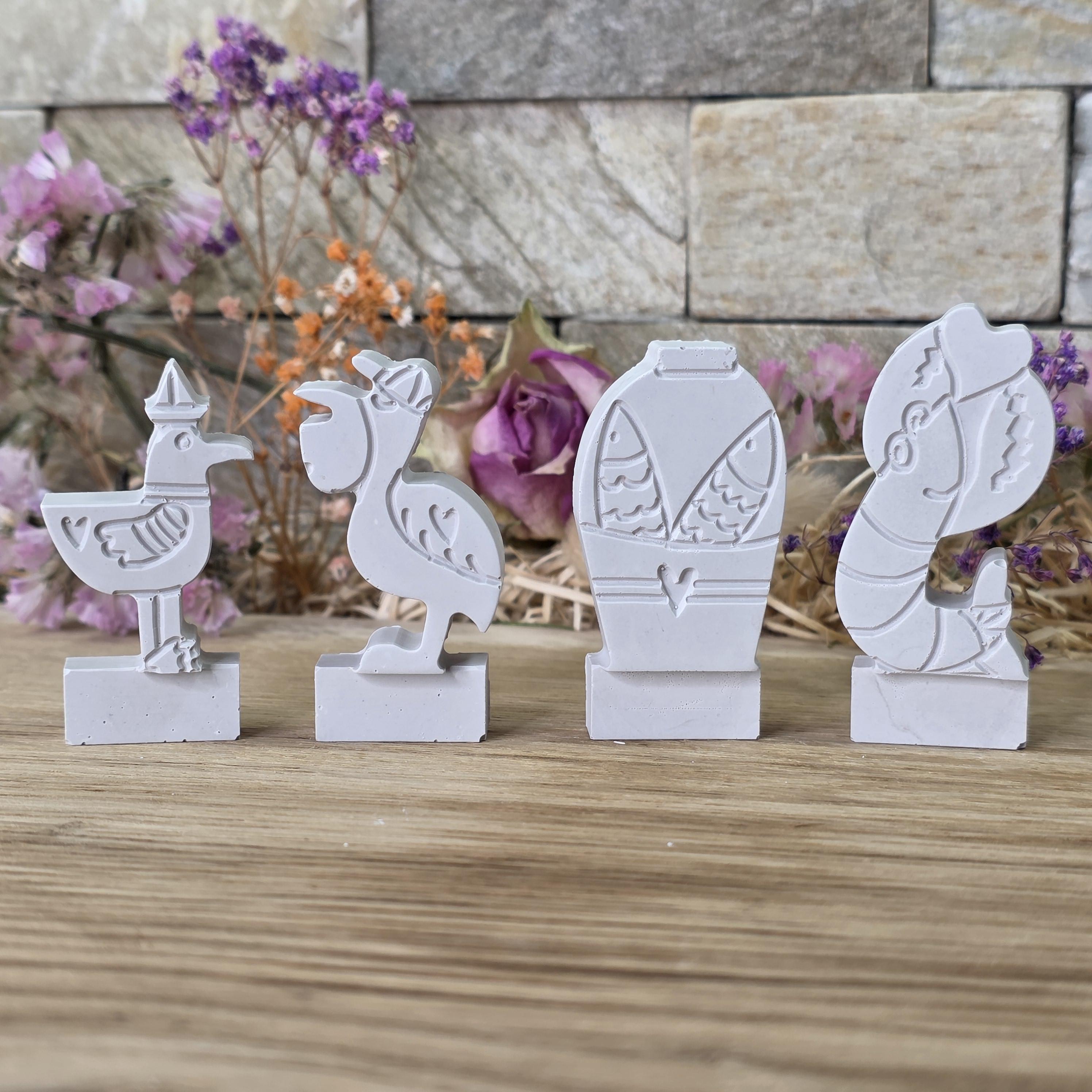 Silikon – Gießform – Steckform Meerestiere – Garnele, Möwen & Fischeimer