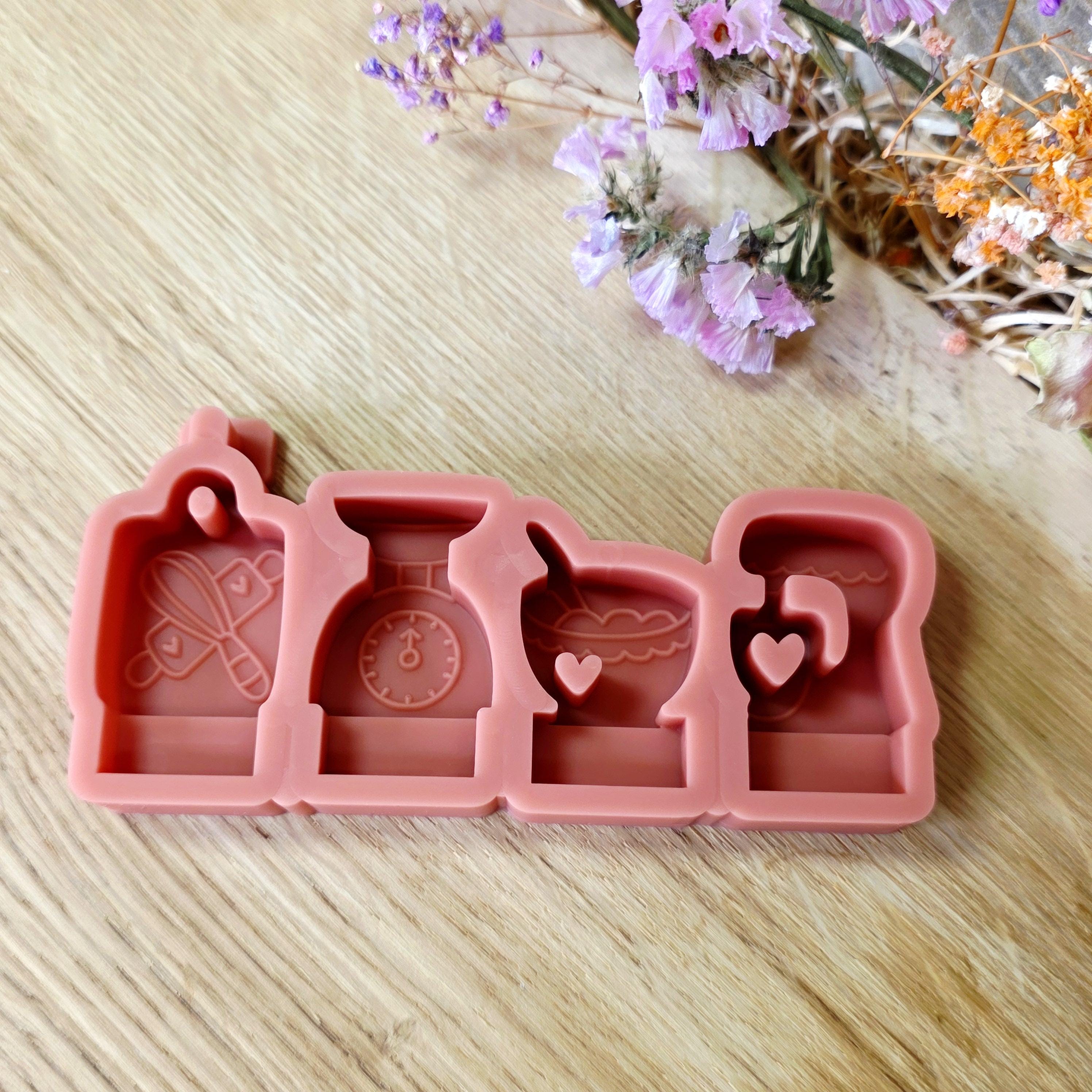 Silikon – Gießform – Steckform Backstube – 4er Set mit Küchenmotiven