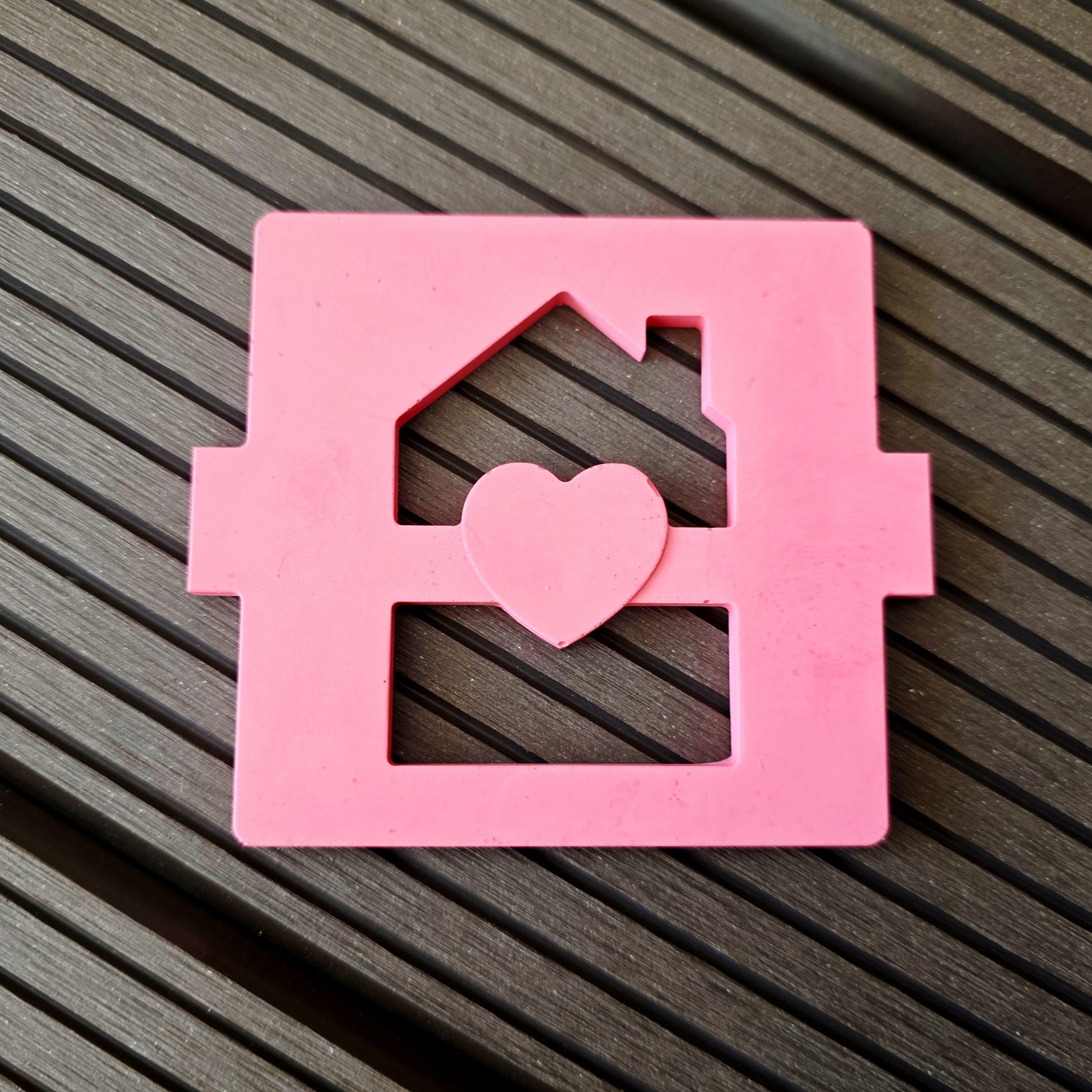 Silikon – Gießform – Geschenkdosen-Deckel Zuhause mit Herz -