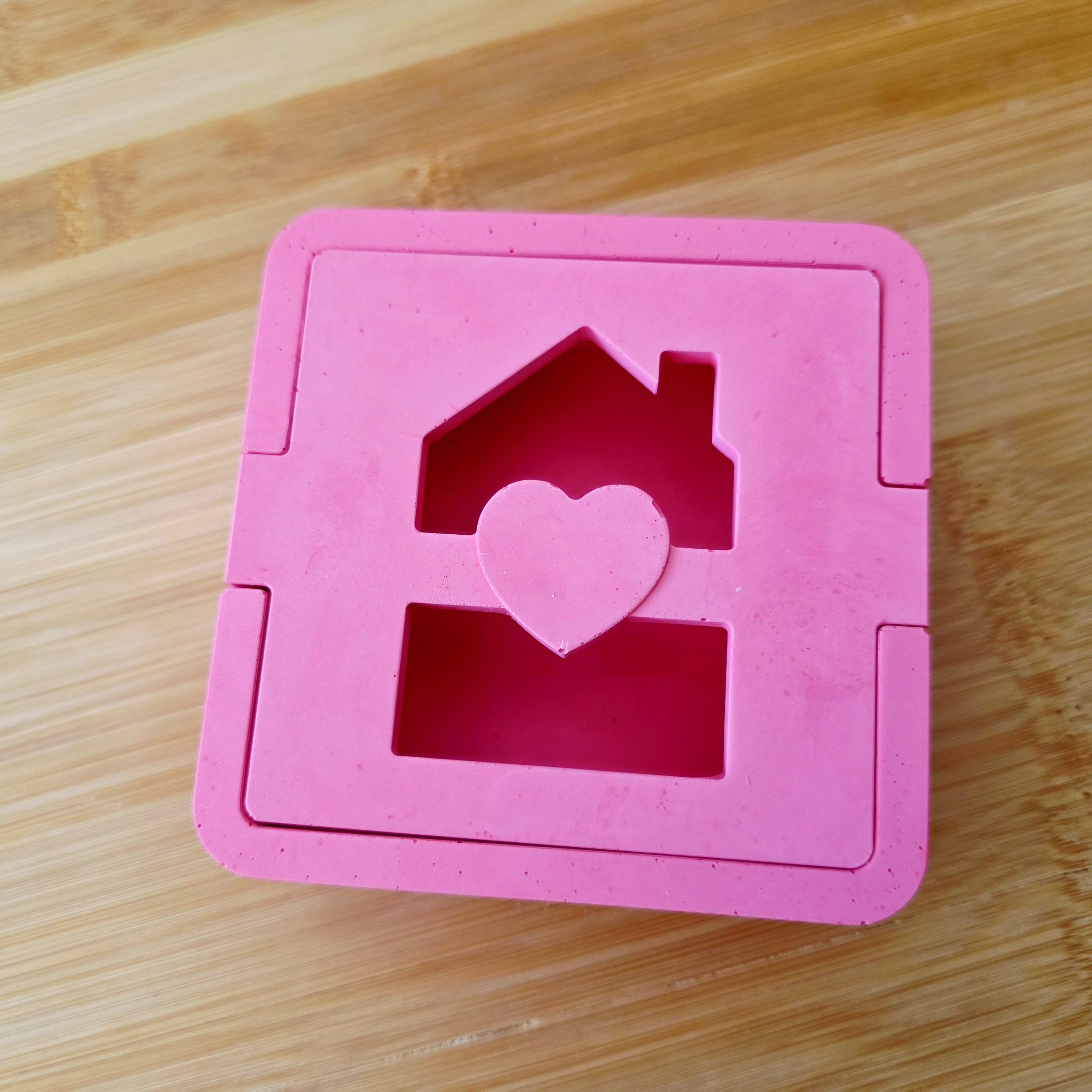 Silikon – Gießform – Geschenkdosen-Deckel Zuhause mit Herz -