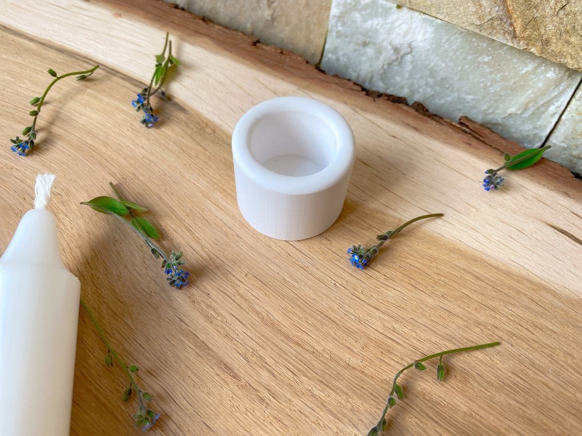 Silikon Gießform kleine Stabkerzenhalter abgerundet