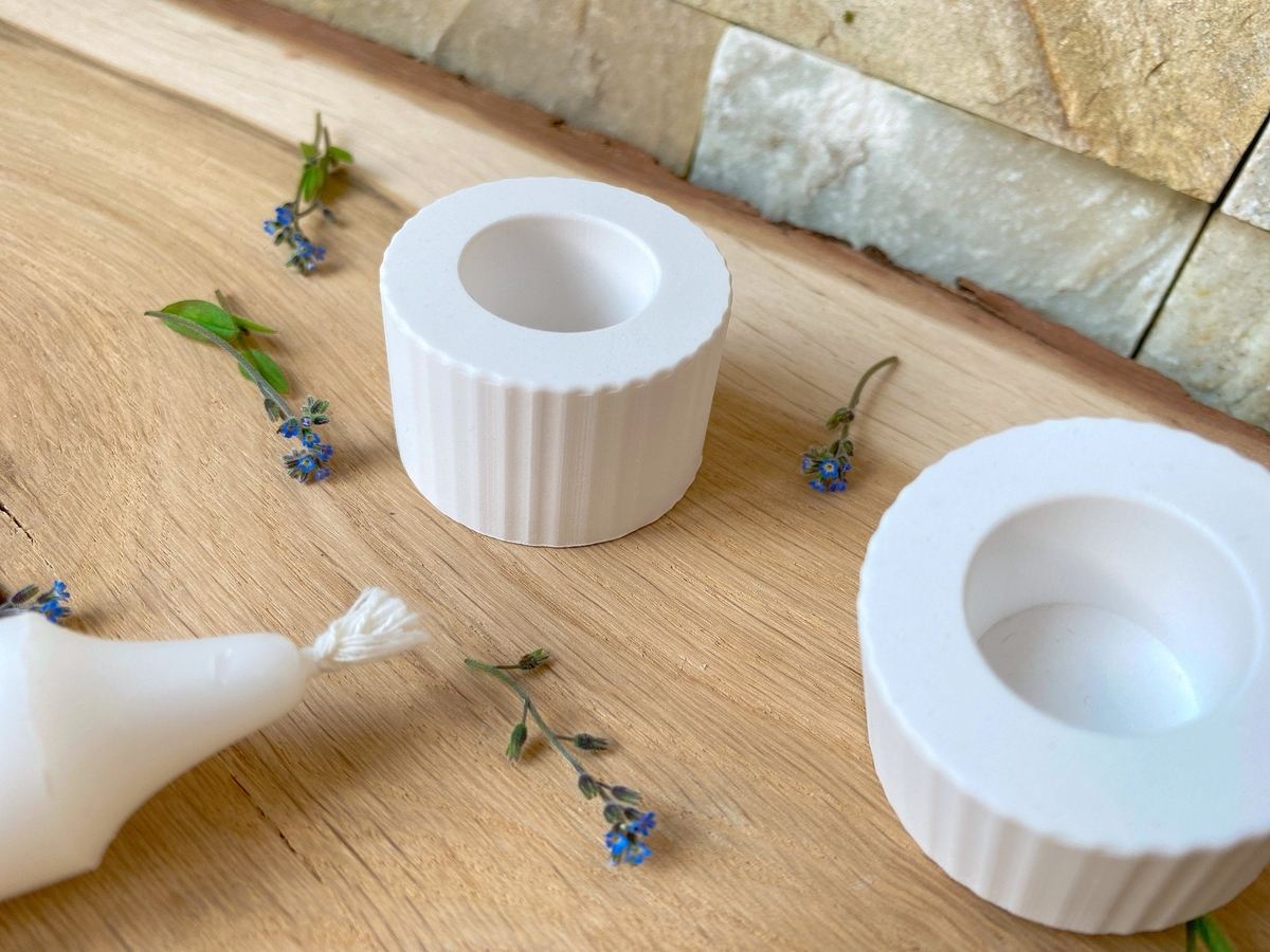 Silikon Giessform kleiner Stabkerzenhalter mit Rillen – Ansicht 3