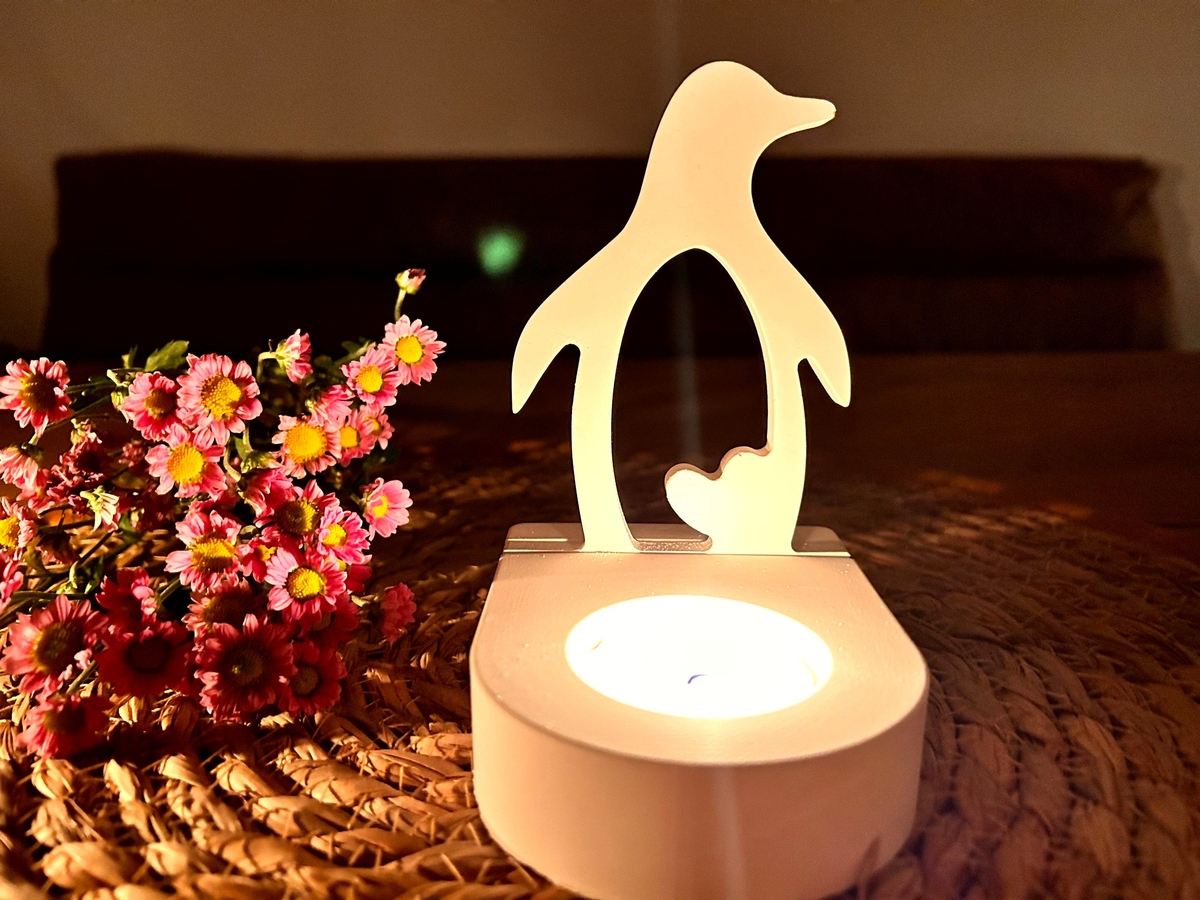 Silikon Gießform Pinguin für unseren Teelichthalter – Kerzenhalter – Ansicht 2