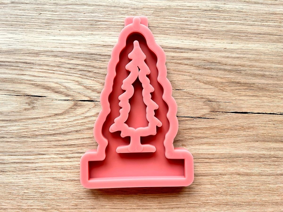 Silikon Gießform Tannenbaum 4 Einschieber für unseren Teelichthalter – Kerzenhalter – Ansicht 7