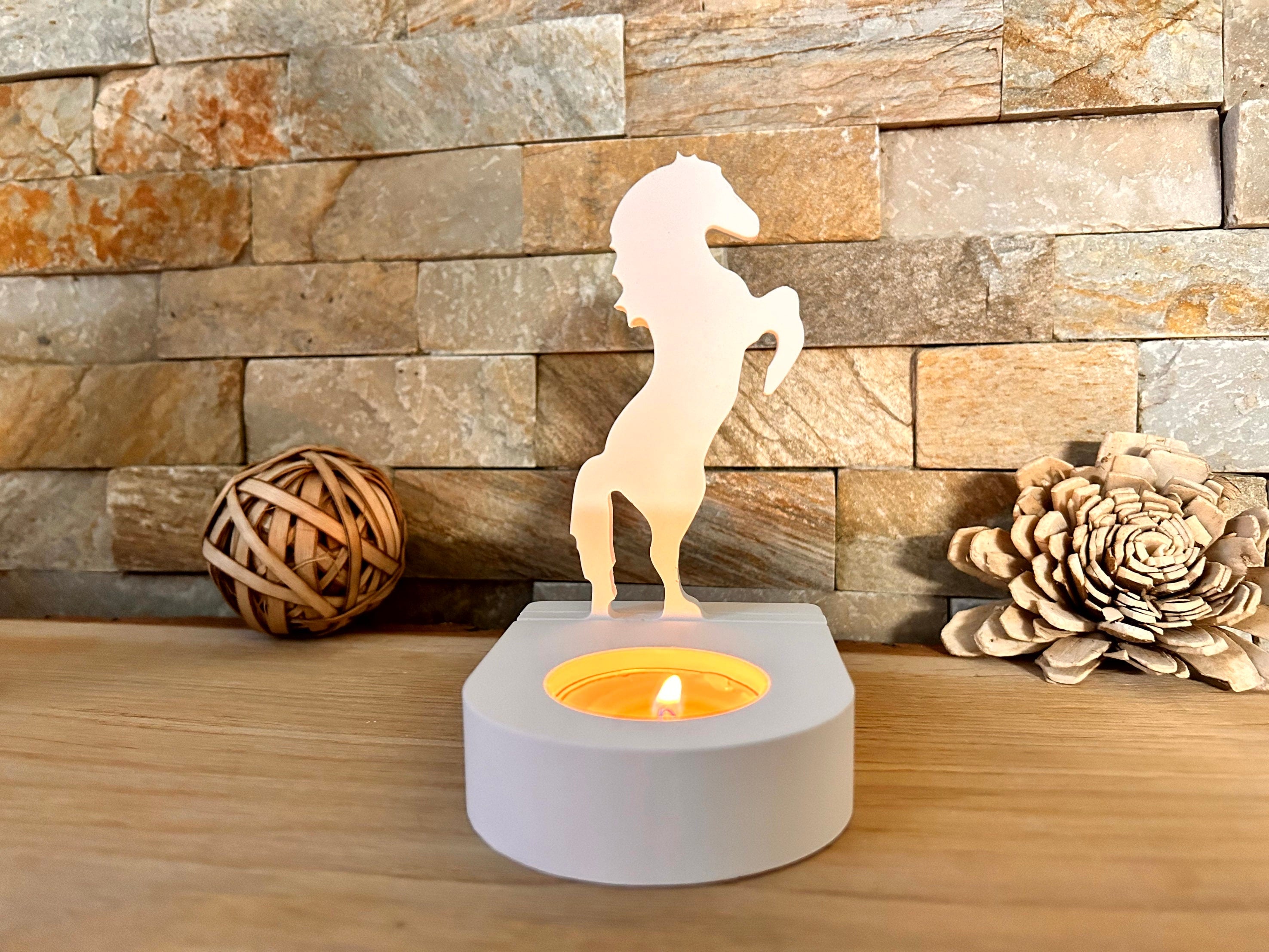 Silikon - Gießform - Pferd auf Podest Einschieber für unseren Teelichthalter  -
