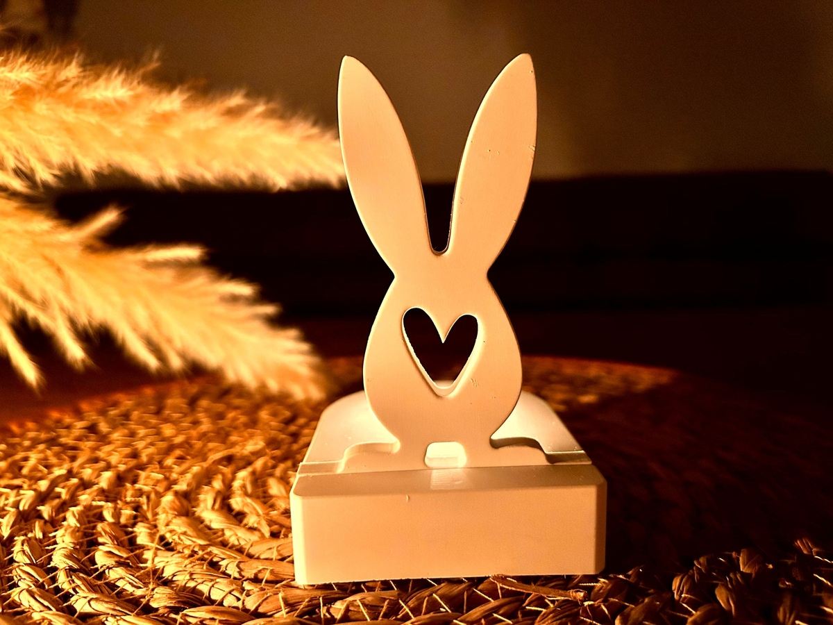 Silikon Gießform Hase mit Herz und Füßen Einschieber für unseren Teelichthalter – Kerzenhalter