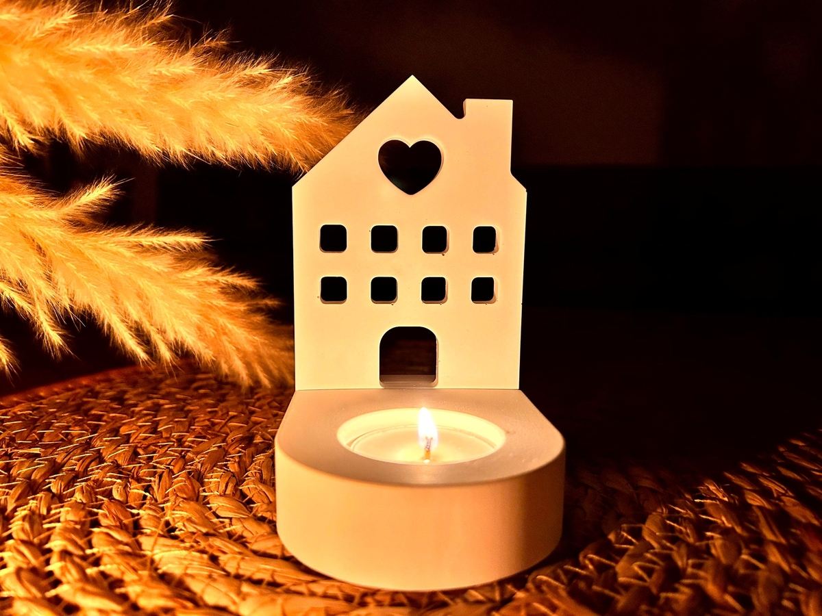 Silikon Gießform Herzhaus mit Schornstein – Häuser